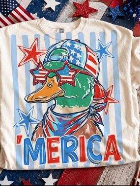 🇺🇸YOUTH ‘Merica Patriotic Duck Graphic Tee 🇺🇸